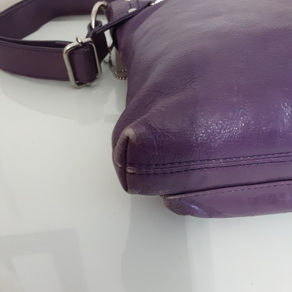 Danier Purple Distressed Leather Crossbody Bag - Picture 14 of 15